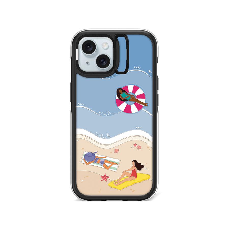 iPhone 15 Azure Splash Camera Ring Kickstand Case - CORECOLOUR
