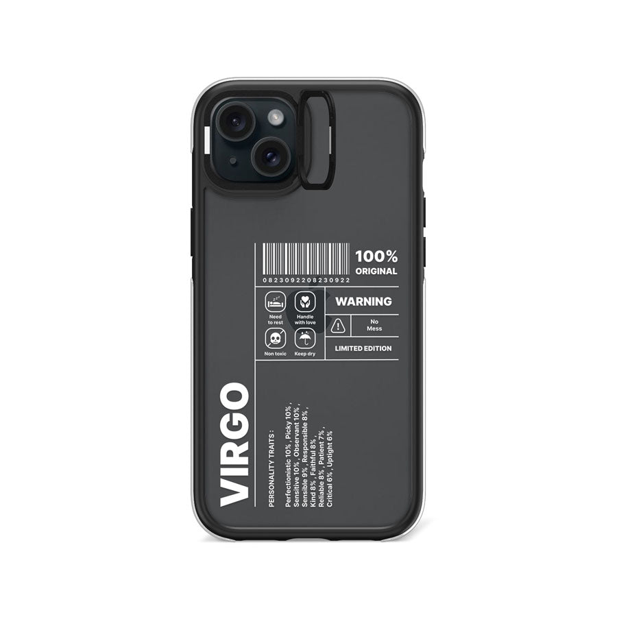 iPhone 15 Plus Warning Virgo Camera Ring Kickstand Case - CORECOLOUR