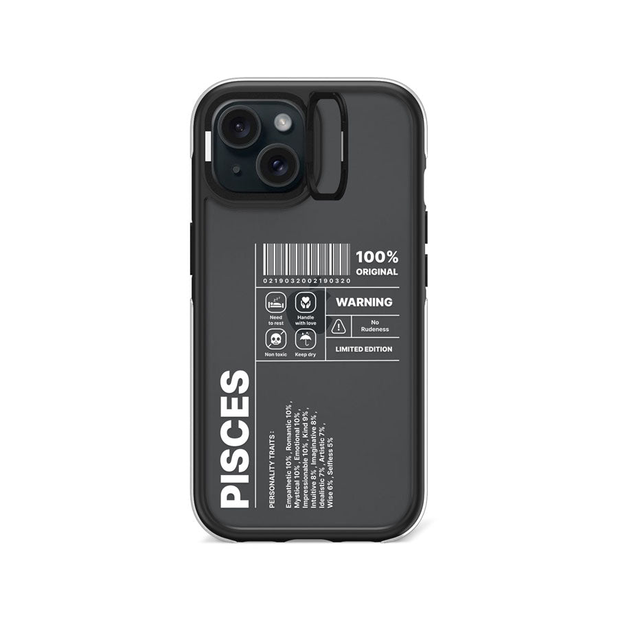 iPhone 15 Warning Pisces Camera Ring Kickstand Case - CORECOLOUR