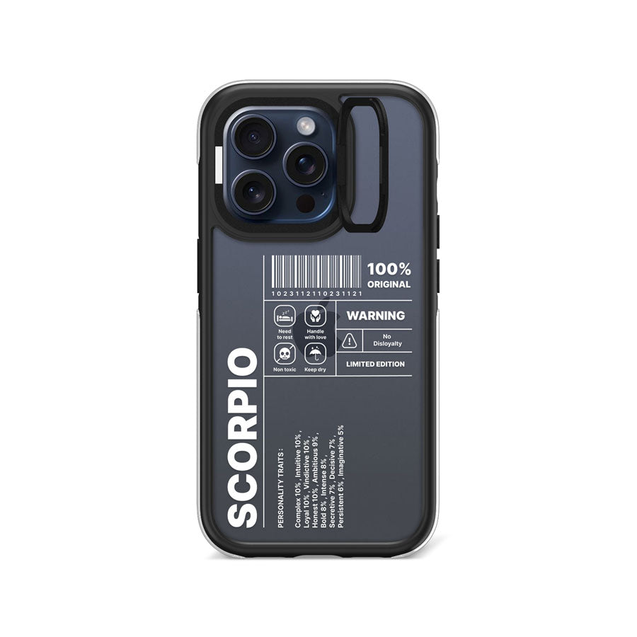 iPhone 15 Pro Warning Scorpio Camera Ring Kickstand Case - CORECOLOUR
