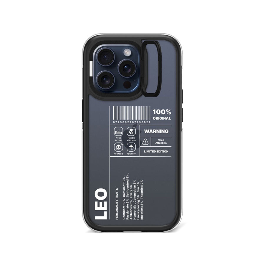 iPhone 15 Pro Warning Leo Camera Ring Kickstand Case - CORECOLOUR