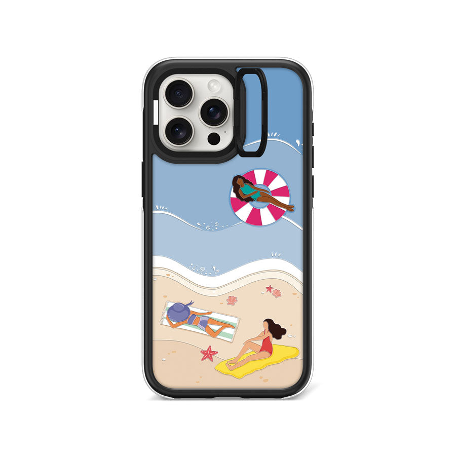 iPhone 15 Pro Max Azure Splash Camera Ring Kickstand Case - CORECOLOUR