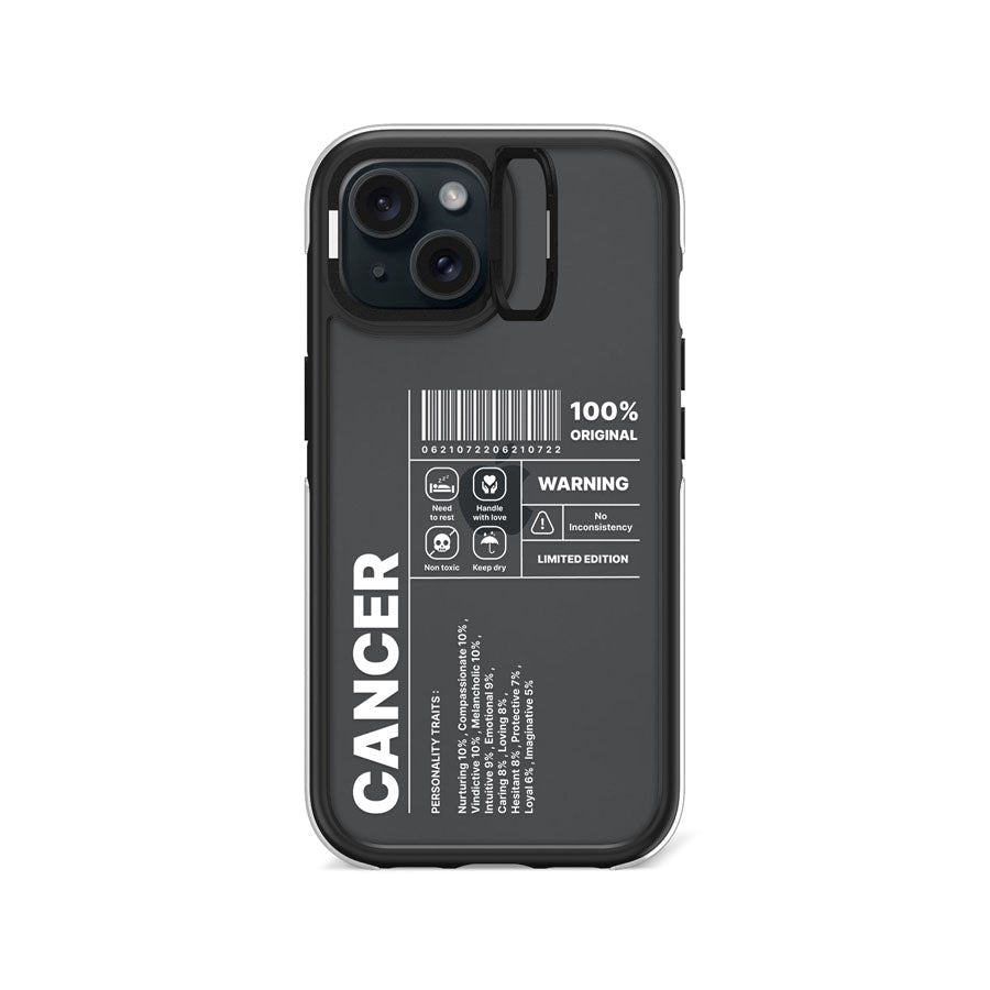 iPhone 15 Warning Cancer Camera Ring Kickstand Case - CORECOLOUR