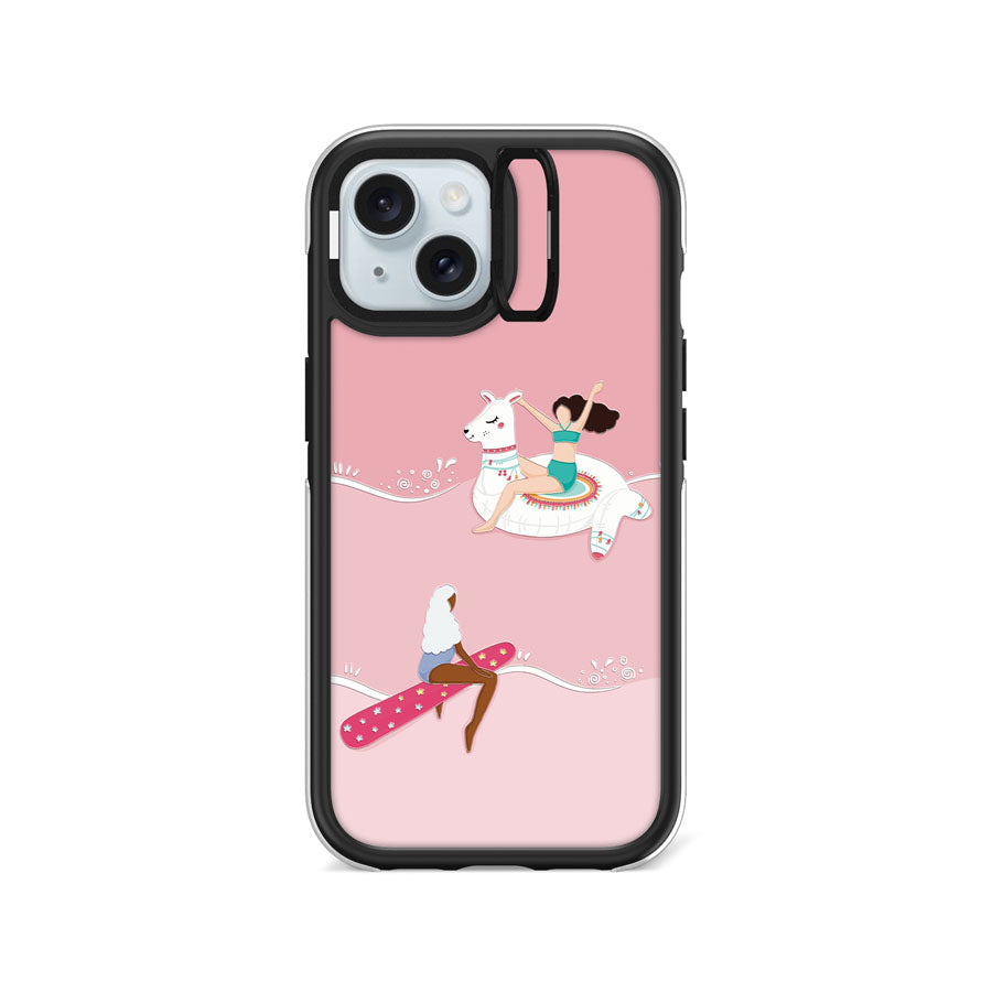 iPhone 15 Pinky Summer Days Camera Ring Kickstand Case - CORECOLOUR