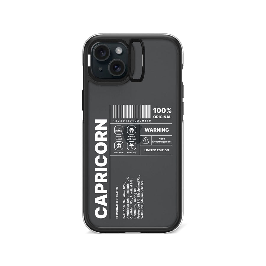iPhone 15 Plus Warning Capricorn Camera Ring Kickstand Case - CORECOLOUR