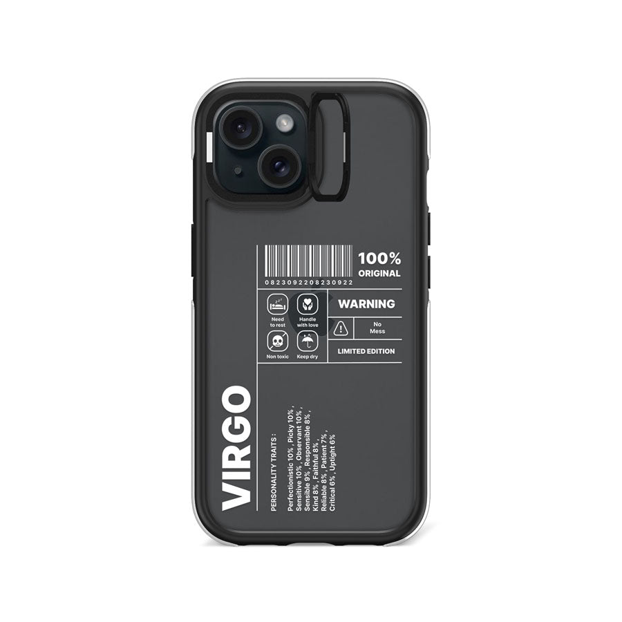 iPhone 15 Warning Virgo Camera Ring Kickstand Case - CORECOLOUR