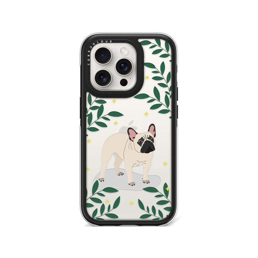 iPhone 15 Pro French Bulldog Camera Ring Kickstand Case - CORECOLOUR