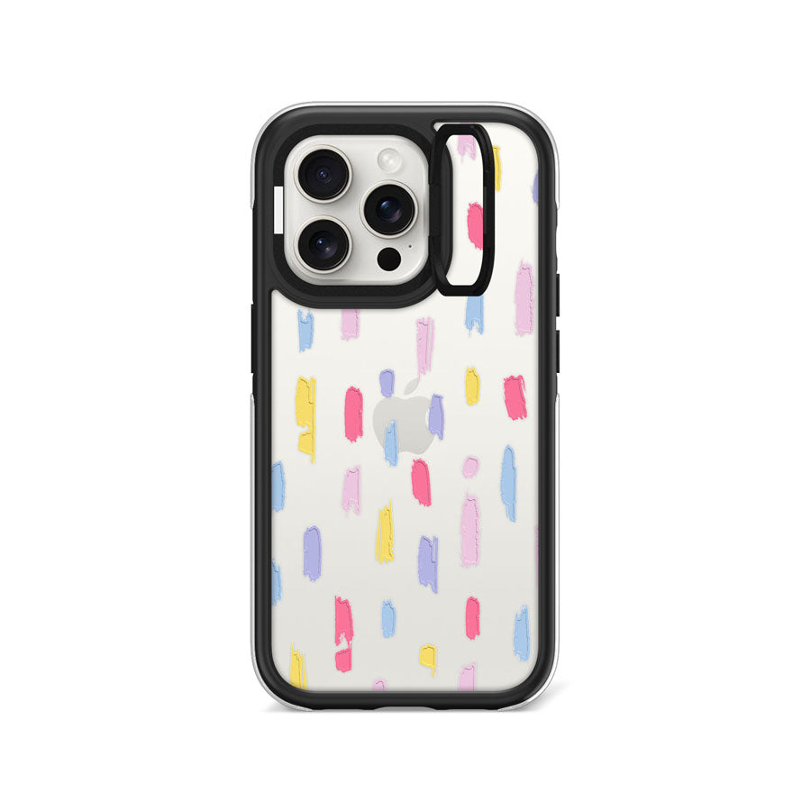 iPhone 15 Pro Rainy Pastel Camera Ring Kickstand Case - CORECOLOUR