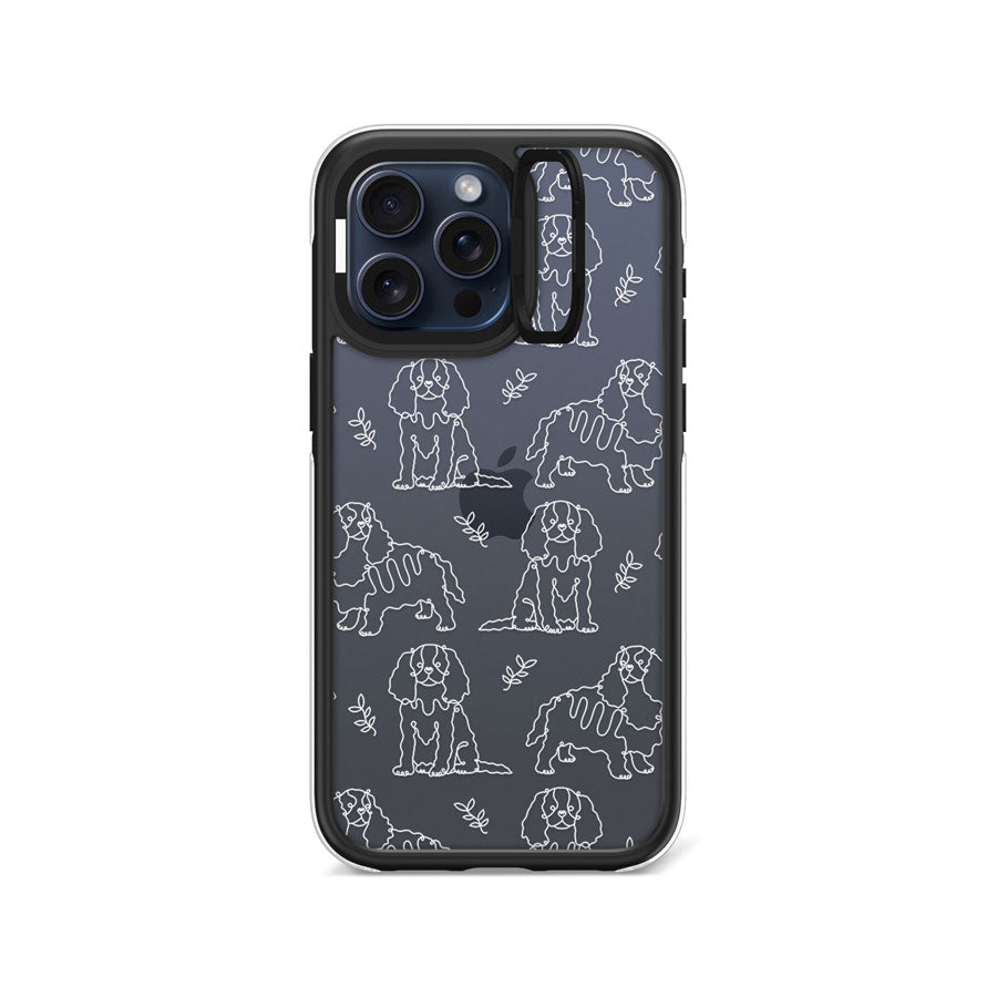 iPhone 15 Pro Max Cocker Spaniel Minimal Line Ring Kickstand Case - CORECOLOUR
