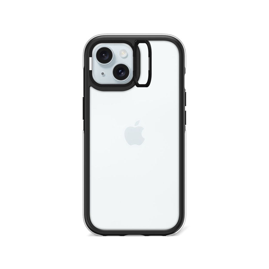 iPhone 15 Clear Camera Ring Kickstand Phone Case - CORECOLOUR