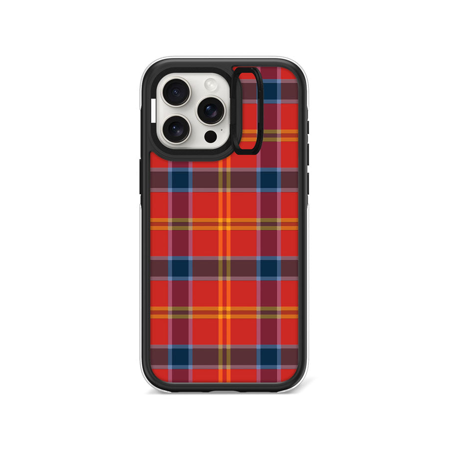 iPhone 15 Pro Max Classic Plaid Camera Ring Kickstand Case - CORECOLOUR