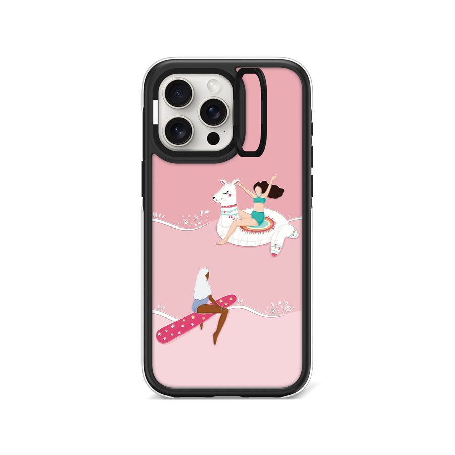 iPhone 15 Pro Max Pinky Summer Days Camera Ring Kickstand Case - CORECOLOUR