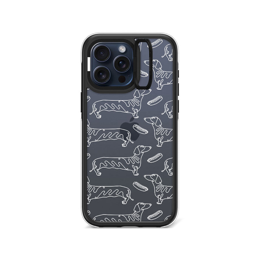 iPhone 15 Pro Max Sausage Dog Minimal Line Ring Kickstand Case - CORECOLOUR