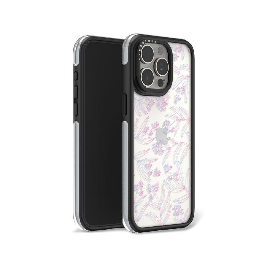 iPhone 15 Pro Mauve Leaf Camera Ring Kickstand Case - CORECOLOUR