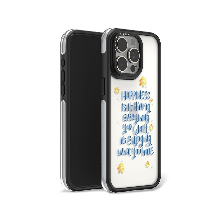 iPhone 15 Pro Max Enjoy What You Have Camera Ring Kickstand Case - CORECOLOUR