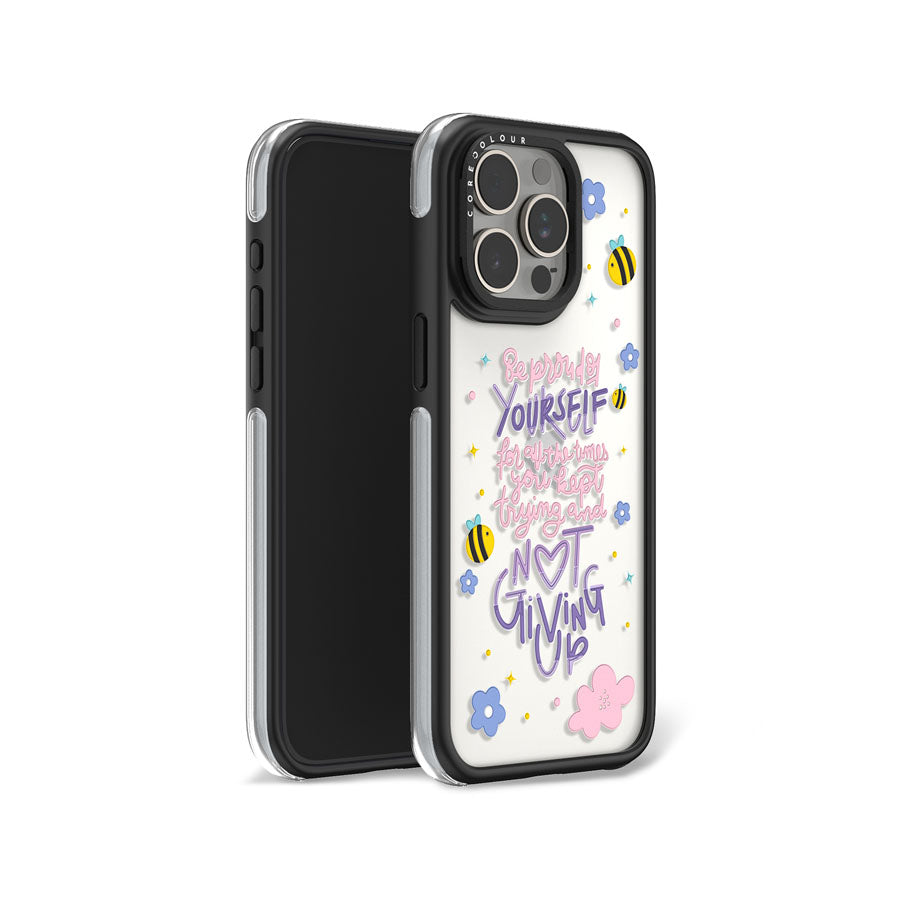 iPhone 15 Pro Be Proud of Yourself Camera Ring Kickstand Case - CORECOLOUR