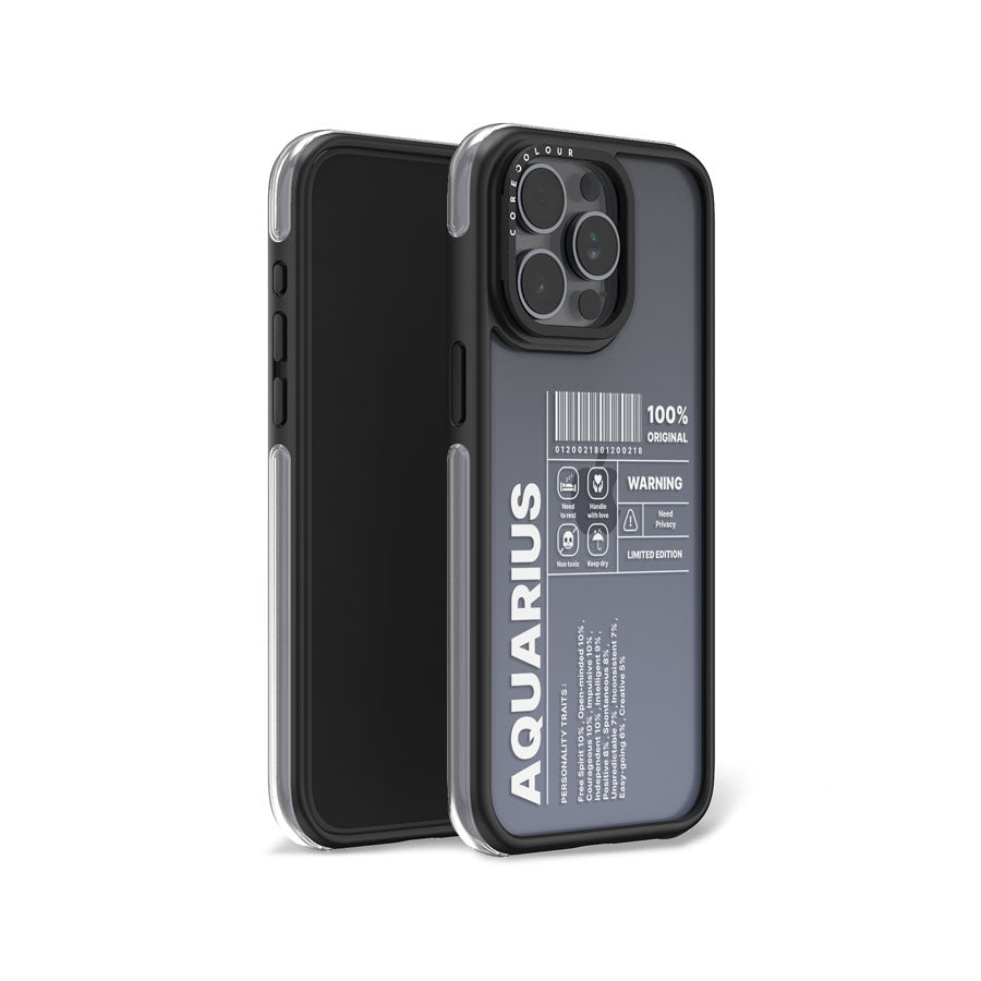 iPhone 15 Pro Max Warning Aquarius Camera Ring Kickstand Case - CORECOLOUR