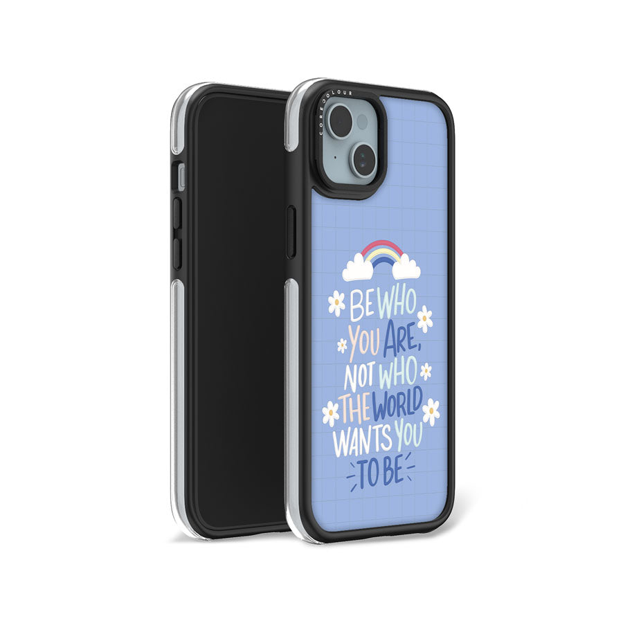iPhone 15 Plus Be Who You Are Camera Ring Kickstand Case - CORECOLOUR