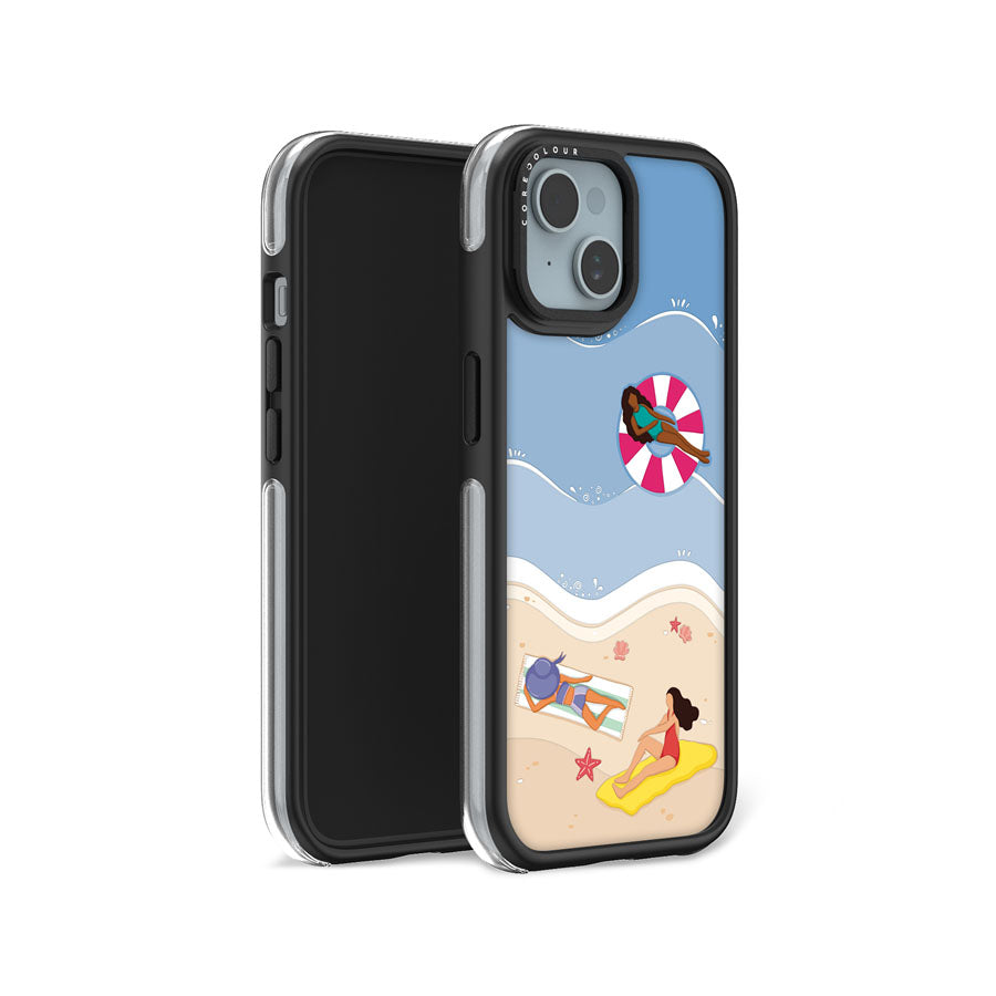 iPhone 15 Azure Splash Camera Ring Kickstand Case - CORECOLOUR