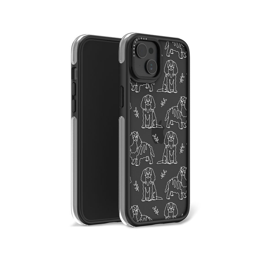 iPhone 15 Plus Cocker Spaniel Minimal Line Ring Kickstand Case - CORECOLOUR