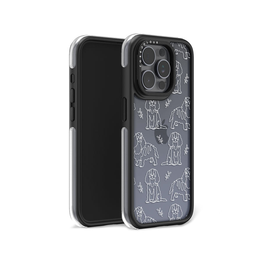 iPhone 15 Pro Cocker Spaniel Minimal Line Ring Kickstand Case - CORECOLOUR