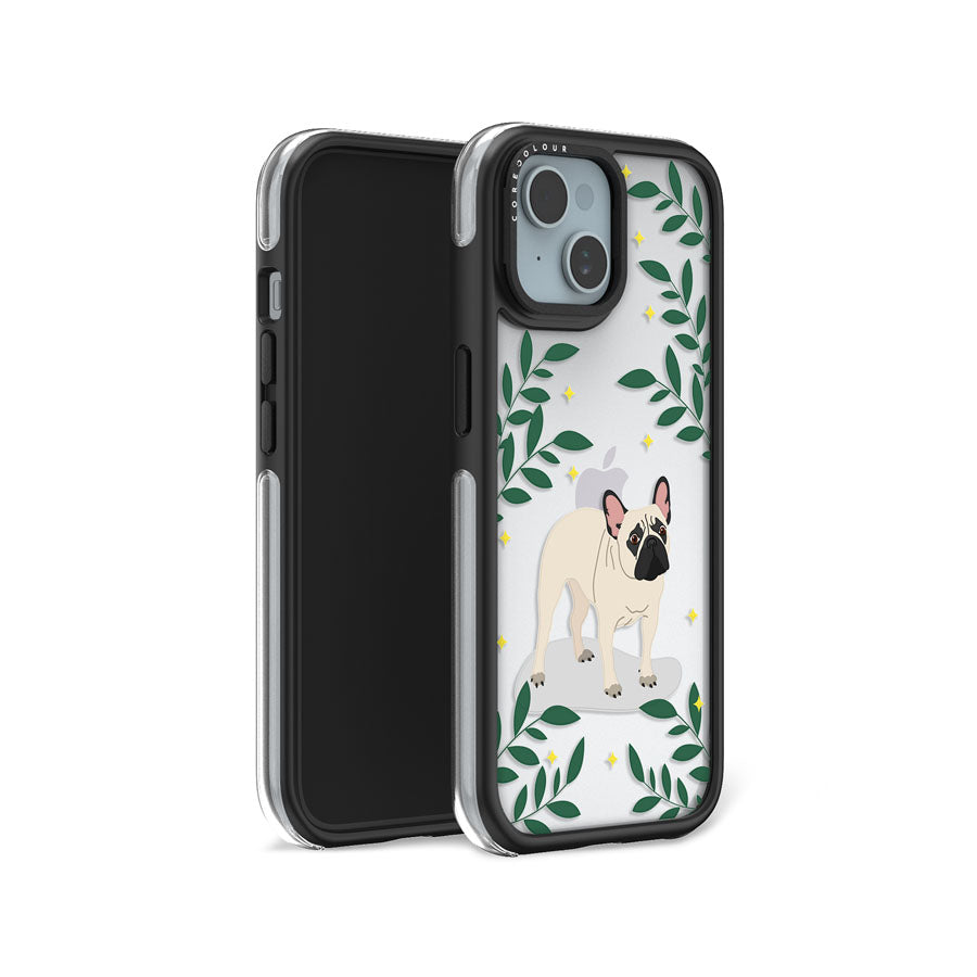 iPhone 15 French Bulldog Camera Ring Kickstand Case - CORECOLOUR
