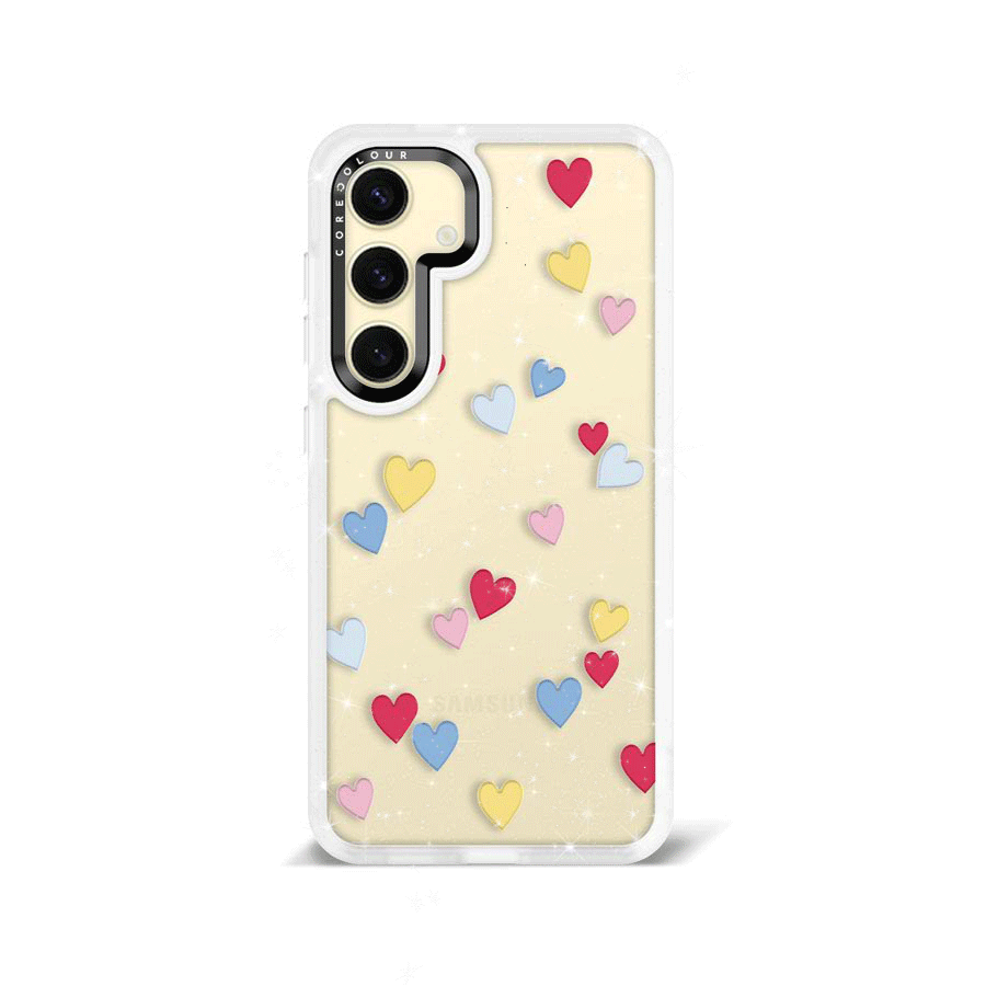 Flying Hearts Glitter Printed S24 Phone Case - CORECOLOUR