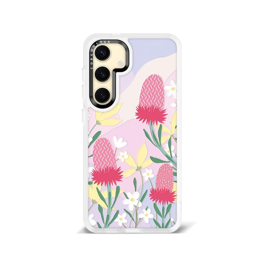 Galaxy S24 Blooming Ground Pink Clear Matte Printed Case - CORECOLOUR