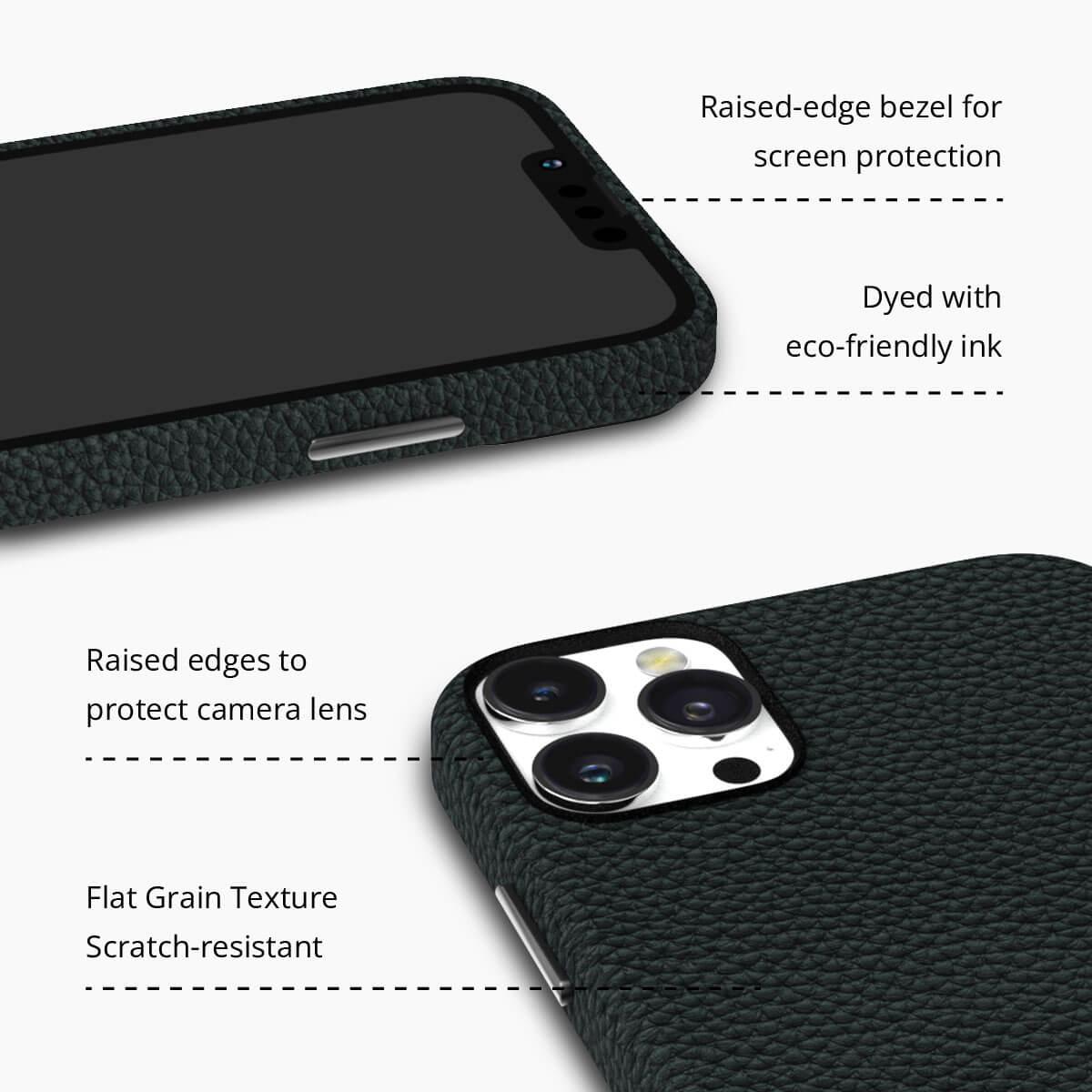 iPhone 11 Black Genuine Leather Phone Case - CORECOLOUR
