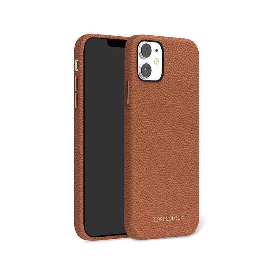 iPhone 11 Brown Genuine Leather Phone Case - CORECOLOUR