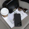 iPhone 12 Black Genuine Leather Phone Case - CORECOLOUR