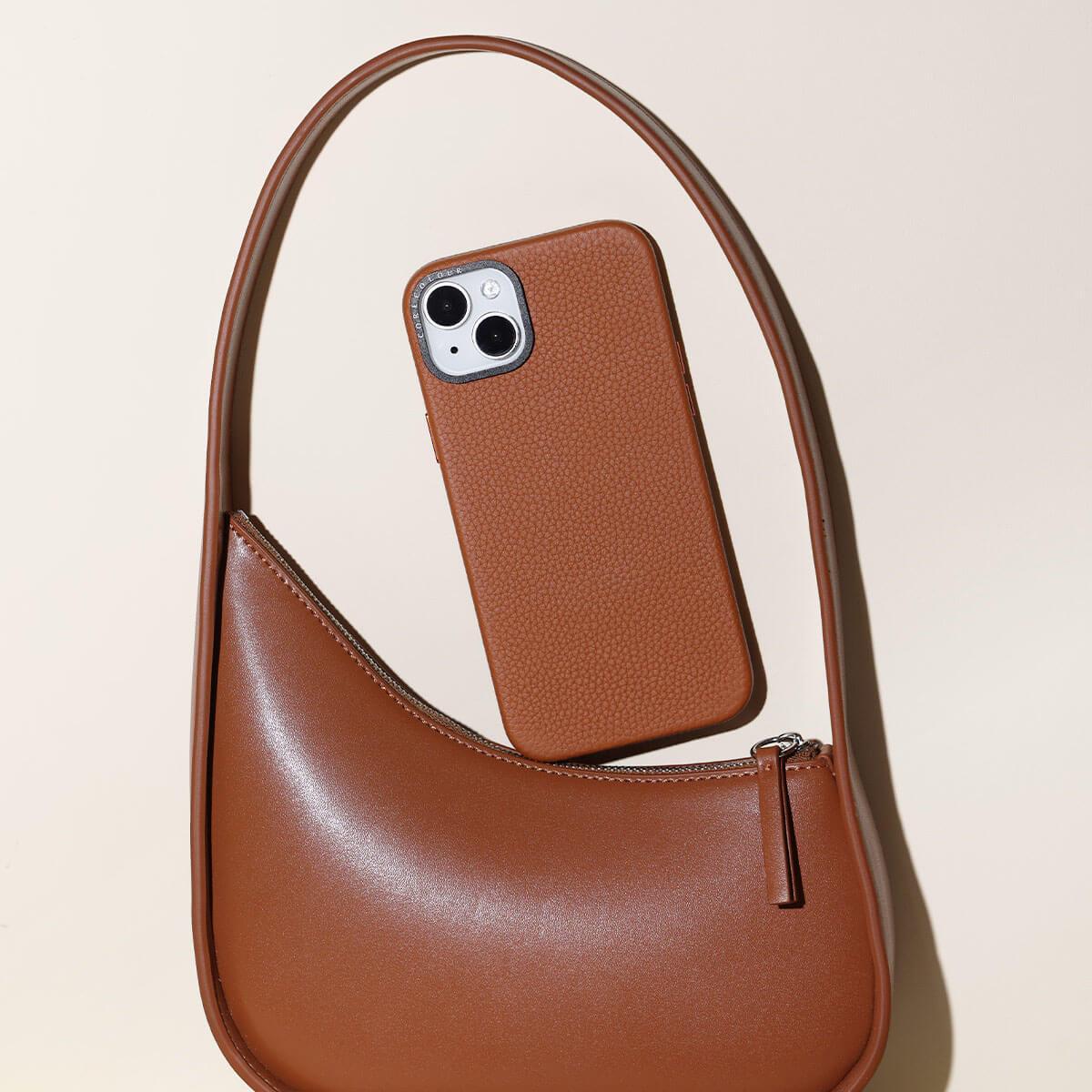 iPhone 12 Brown Genuine Leather Phone Case - CORECOLOUR