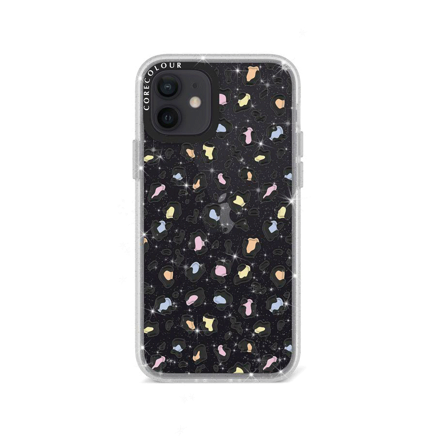 iPhone 12 Colourful Leopard Glitter Phone Case - CORECOLOUR