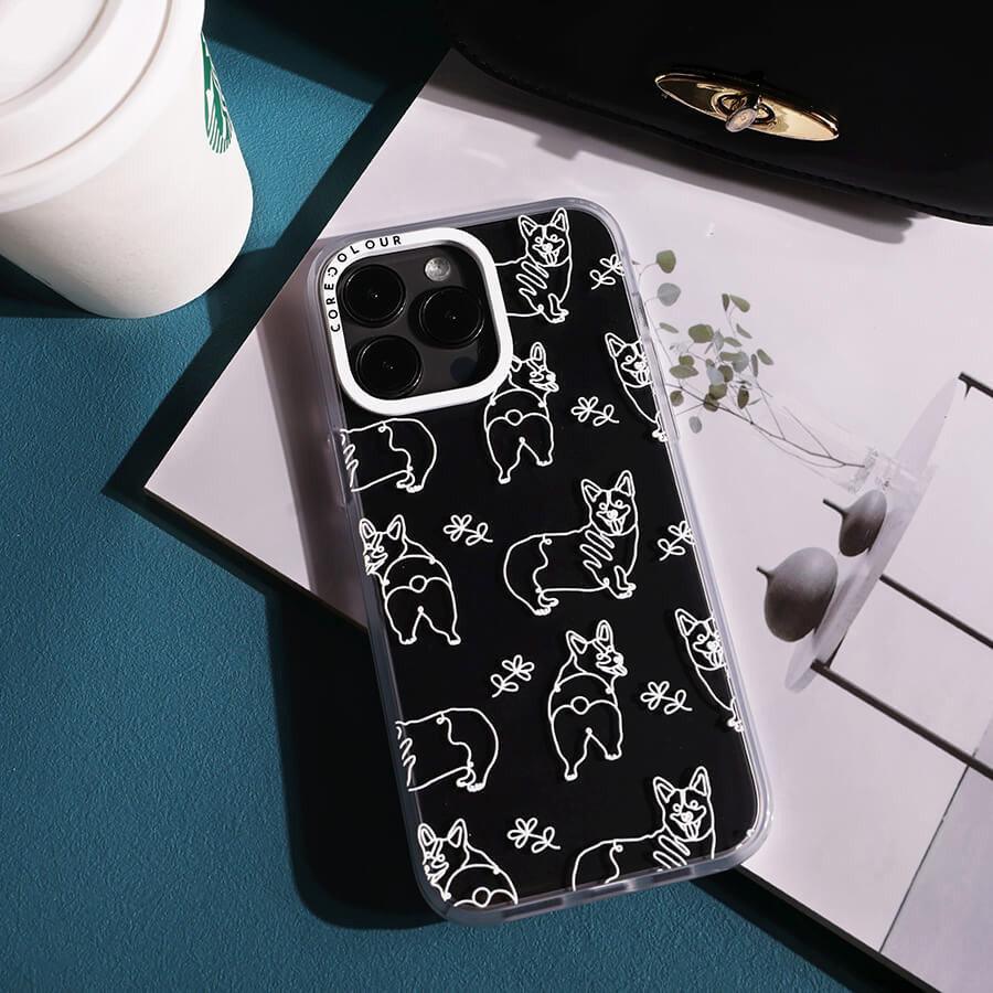 iPhone 12 Corgi Minimal Line Phone Case - CORECOLOUR