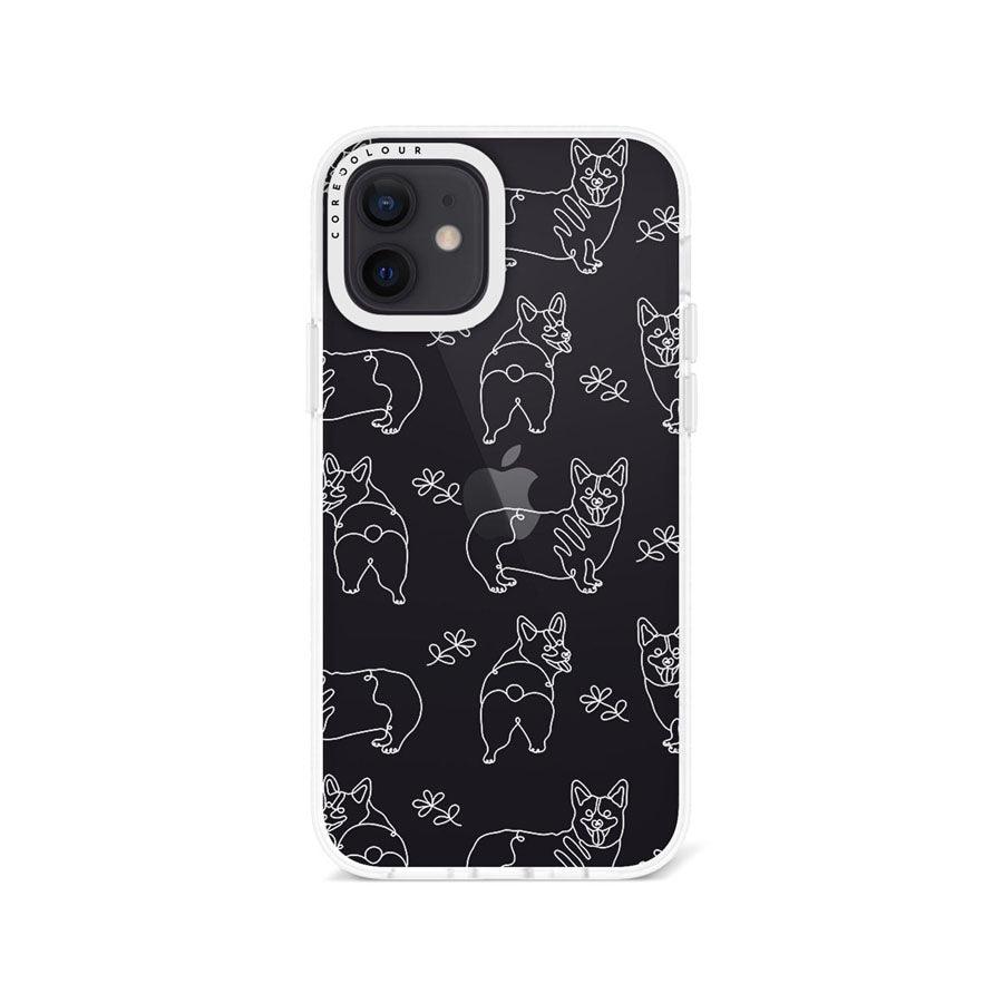 iPhone 12 Corgi Minimal Line Phone Case - CORECOLOUR