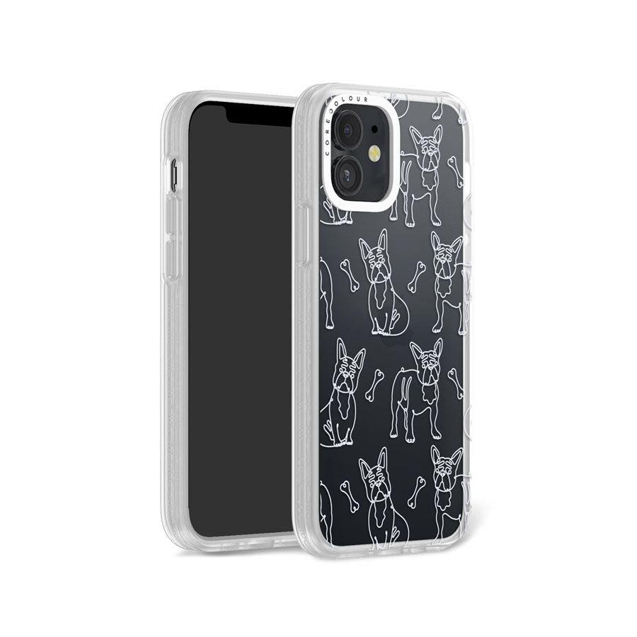 iPhone 12 French Bulldog Minimal Line Phone Case - CORECOLOUR