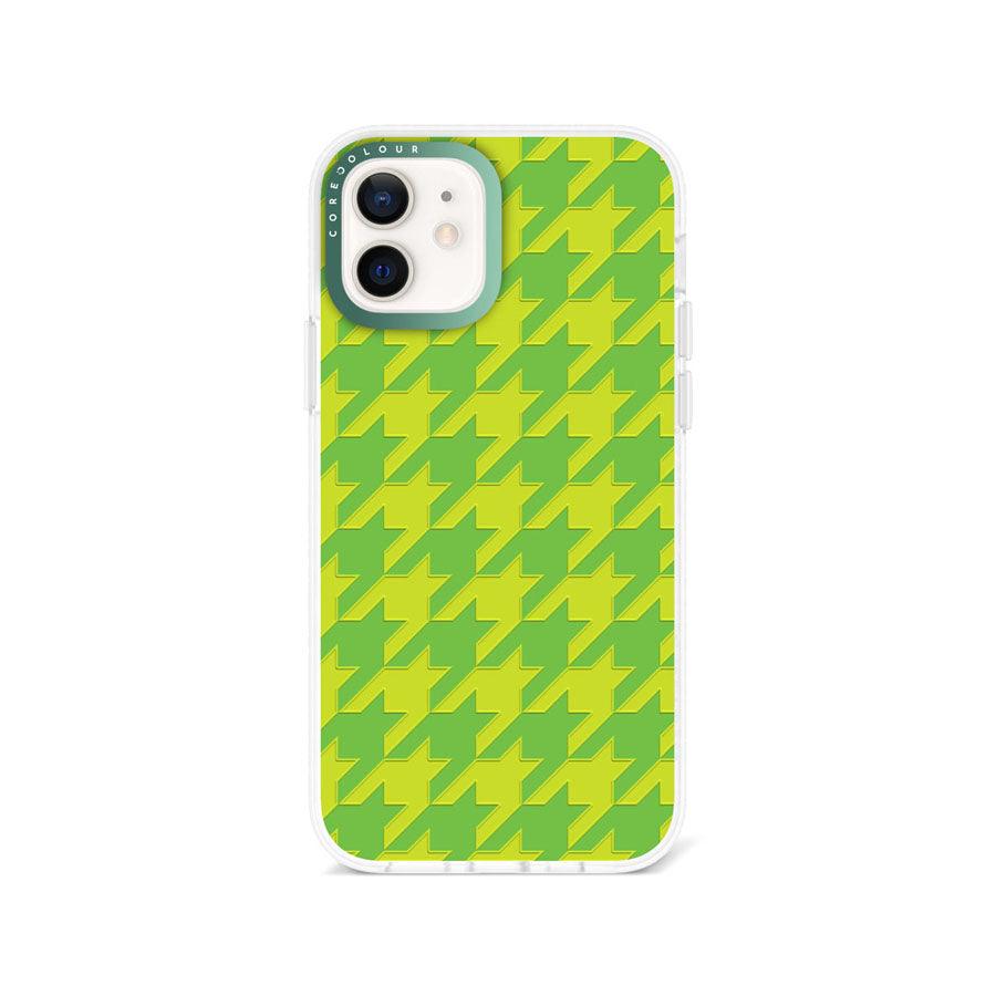 iPhone 12 Green Houndstooth Phone Case - CORECOLOUR