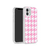 iPhone 12 Pink Houndstooth Phone Case - CORECOLOUR