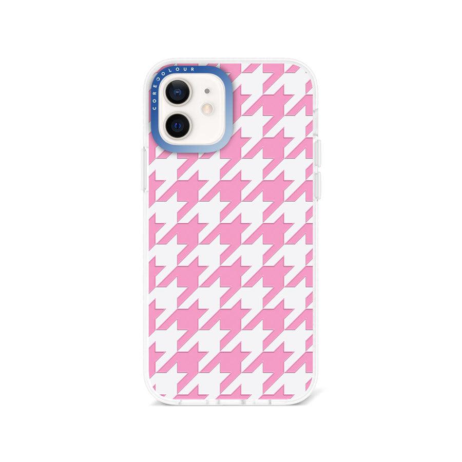 iPhone 12 Pink Houndstooth Phone Case - CORECOLOUR