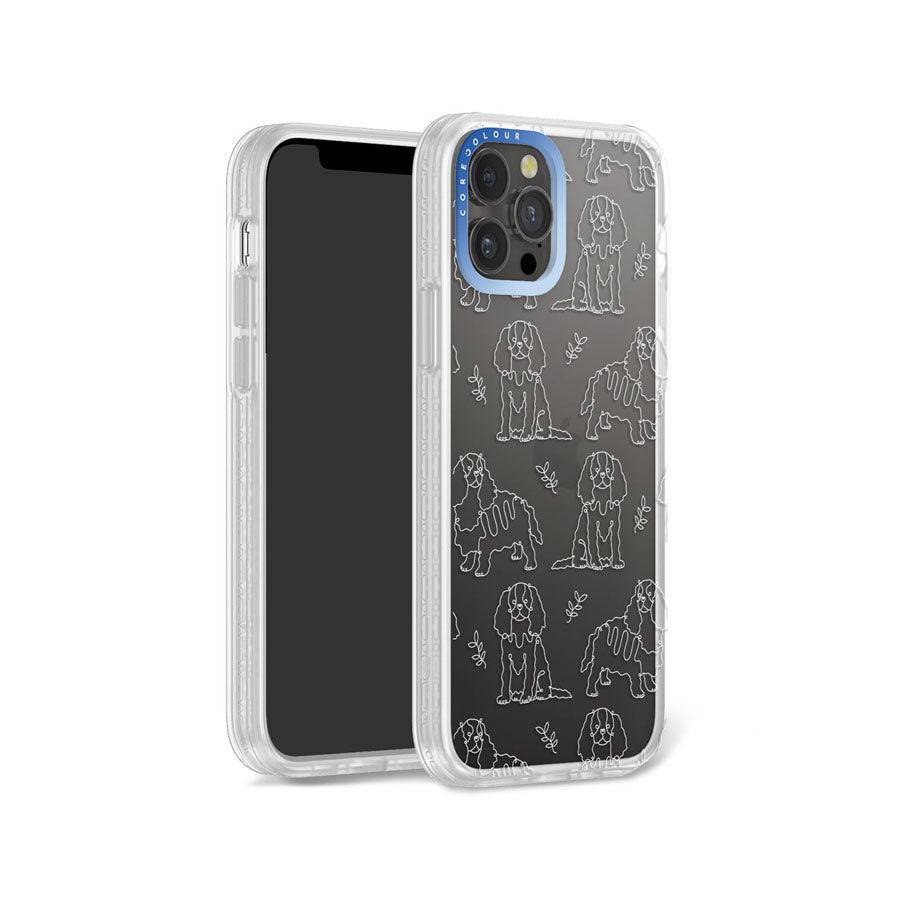 iPhone 12 Pro Cocker Spaniel Minimal Line Phone Case - CORECOLOUR