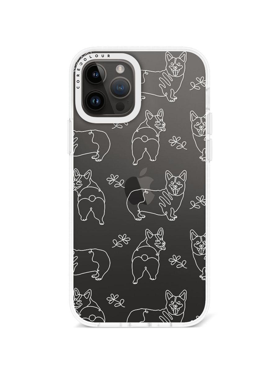 iPhone 12 Pro Corgi Minimal Line Phone Case - CORECOLOUR