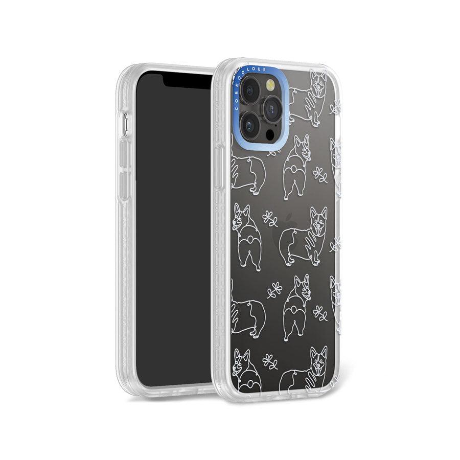 iPhone 12 Pro Corgi Minimal Line Phone Case - CORECOLOUR