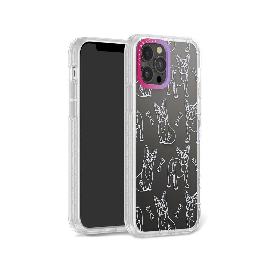 iPhone 12 Pro French Bulldog Minimal Line Phone Case - CORECOLOUR