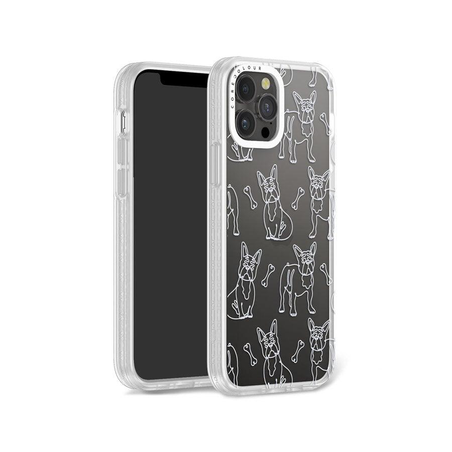 iPhone 12 Pro French Bulldog Minimal Line Phone Case - CORECOLOUR