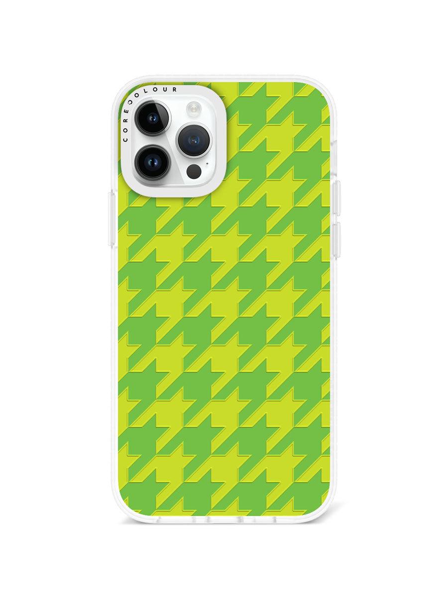 iPhone 12 Pro Green Houndstooth Phone Case - CORECOLOUR