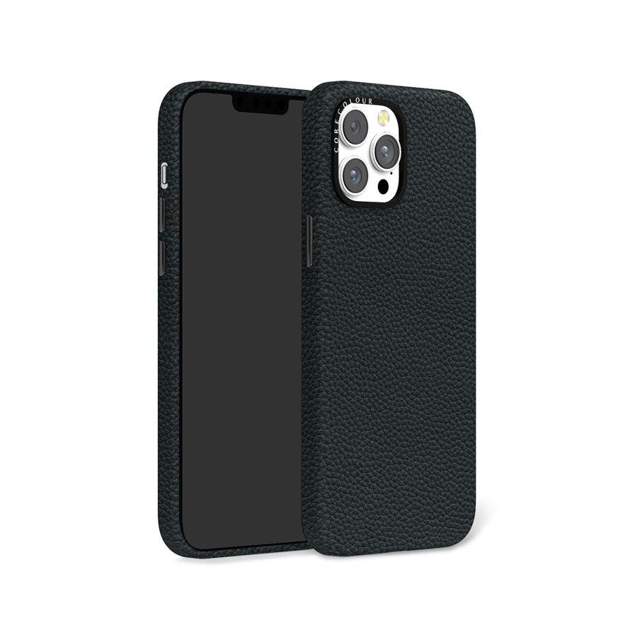 iPhone 12 Pro Max Black Genuine Leather Phone Case - CORECOLOUR
