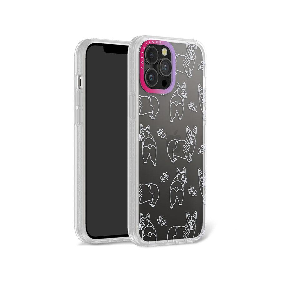 iPhone 12 Pro Max Corgi Minimal Line Phone Case - CORECOLOUR