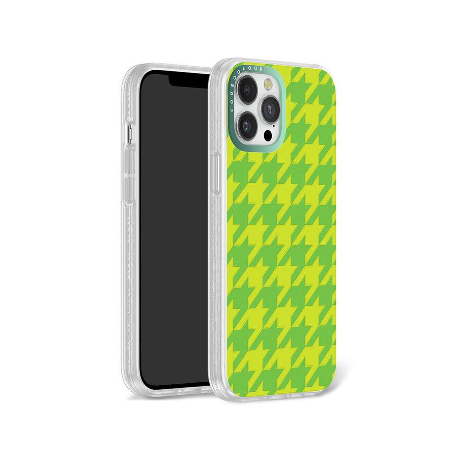 iPhone 12 Pro Max Green Houndstooth Phone Case - CORECOLOUR