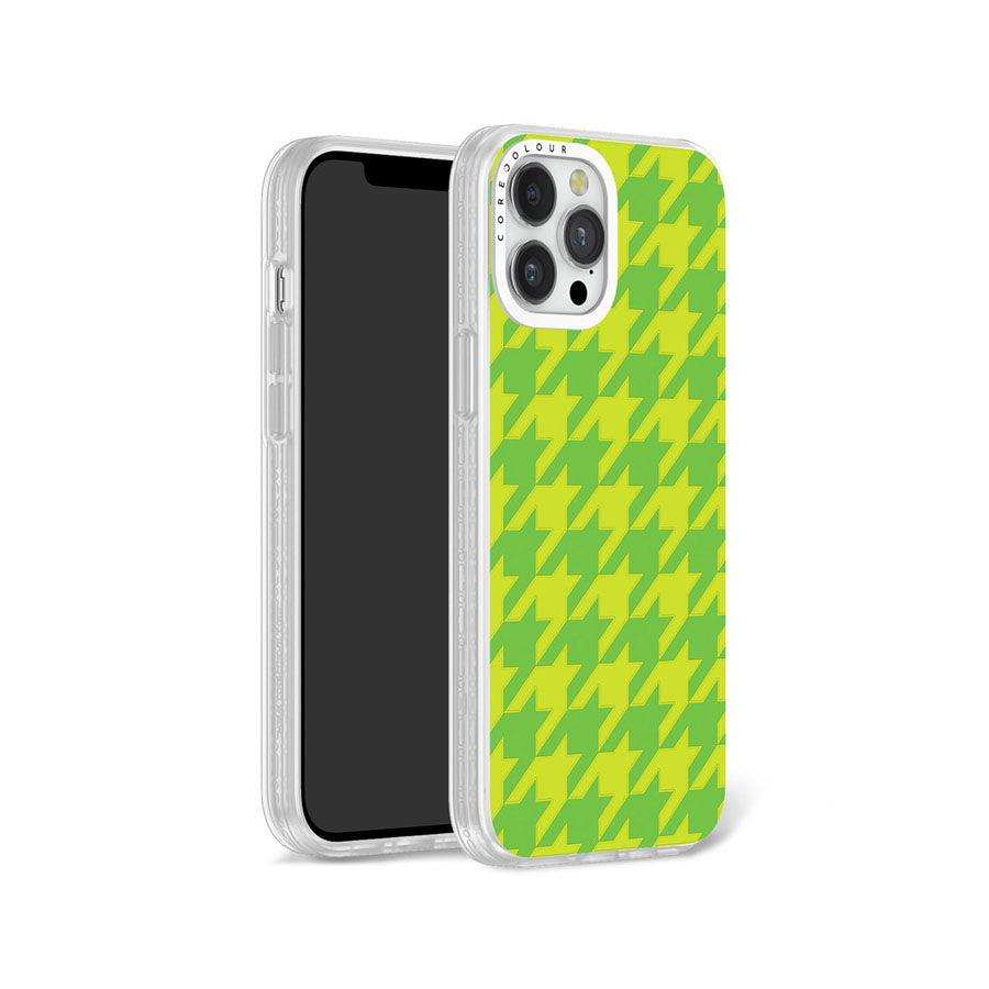 iPhone 12 Pro Max Green Houndstooth Phone Case - CORECOLOUR