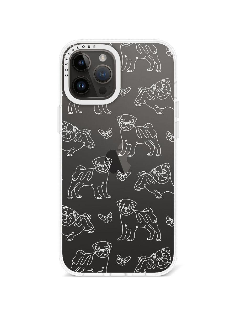 iPhone 12 Pro Max Pug Minimal Line Phone Case - CORECOLOUR